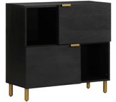 Aparador | aparador de comedor | armario de cocina de madera de ingeniería negro 80x33x75 cm cfw33952