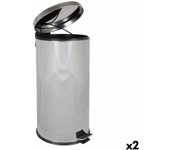 Cubo de basura confortime plateado 40 l (2 unidades)