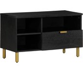 Mueble tv | mueble de salón | mesa de tv madera de ingeniería negro 80x33x46 cm cfw27898