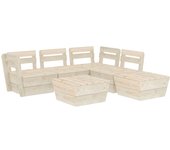 Muebles de palets para jardín 6 piezas | conjunto de comedor | conjunto de descanso madera de abeto impregnada cfw863488