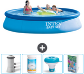 Paquete de piscina - intex - alrededor - 396x396x84 cm + accesorios cb104