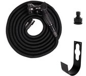 Manguera de riego deluxe - set, negro, 15 m, tejido, interior de látex, pistola de metal