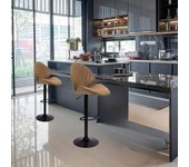 Sgabello regulable tunn color tortora con pie negro diseño elegante para tu espacio