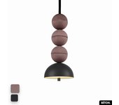 Lámpara colgante de hormigón - bosfor concrete | lila - negro | 3 bolas | led 14w