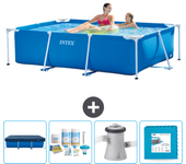 Paquete de piscina - intex - rectángulo - 220x150x60 cm + accesorios cb2