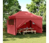 Tienda de fiesta | carpa de fiesta plegable pop-up 4 paredes laterales burdeos cfw63939