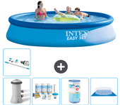 Paquete de piscina - intex - alrededor - 396x396x84 cm + accesorios a1116