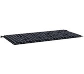Cojín de banco de jardín tela oxford a cuadros negro 120x50x3cm
