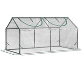Invernadero de aluminio con ventanas, invernadero de pvc 120x60x60 cm, invernadero transparente para tomates y lecho frío para plantas.