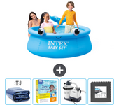Paquete de piscina - intex - alrededor - 183x183x51 cm + accesorios cb68