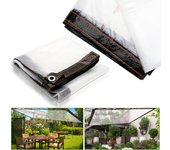 Lona protectora impermeable transparente de 300 x 300 cm, ideal para cubrir un invernadero, terraza o jardín