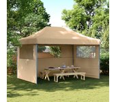 Tienda de fiesta | carpa de fiesta plegable pop-up con 3 paredes laterales beige cfw63913