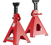 Wiltec set de 2 caballetes para coches altura ajustables 49-75 cm hasta 12 toneladas soportes de eje soportes de gato de coche con perno de segurid...
