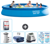 Paquete de piscina - intex - alrededor - 457x457x84 cm + accesorios cb56