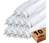 Pack x10 tubo led 150cm cristal 25w, standard t8, 170 lm/w, 4200lm, no flick, bajo consumo, luz natural 4000k