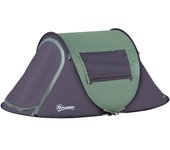 Tienda de campaña outsunny verde 250x150x100cm poliéster oxford