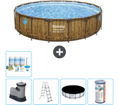 Paquete de piscina - bestway - alrededor - 549x549x122 cm + accesorios cb29