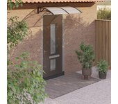 Toldo parasol | marquesina puerta policarbonato negro y transparente 150x75 cm cfw90873