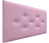 Dhome cabecero de polipiel con 3 hileras intercaladas de botones cabezal tapizado cama lujo (rosa, 105cm)