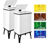 Cubo de basura 40l con imanes pack 2 contenedores blanco