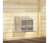Maison exclusive - nido para gallinas con 2 compartimentos plateado galvanizado