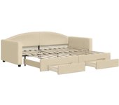 Sofá cama | cama para adultos nido con cajones tela color crema 90x200 cm cfw824829