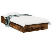 Cama individual | cama para adultos | cama con cajones madera de ingeniería roble ahumado 90x200 cm cfw99834