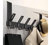 Perchero para colgar sobre la puerta, gancho para colgar sobre la puerta con 6 ganchos para cocina, dormitorio, baño (negro)