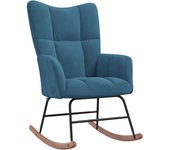 Silla mecedora | sillón balancín relax | sillón de salón de terciopelo azul cfw429692