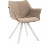 Silla zack tela blanca topo