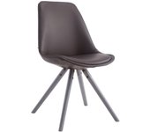 Silla de comedor laval rund marrón|gris