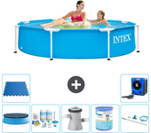 Paquete de piscina - intex - alrededor - 244x244x51 cm + accesorios a1466