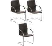Conjunto de 3 sillas mélina marrón