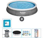 Paquete de piscina - bestway - alrededor - 396x396x84 cm + accesorios cb12