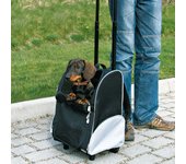 Trixie mochila con carrito para mascotas negro y gris