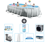 Paquete de piscina - intex - oval - 503x274x122 cm + accesorios a2570