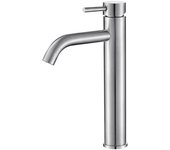 Valaz grifo lavabo alto pica monomando redondo acero cepillado serie jabalon