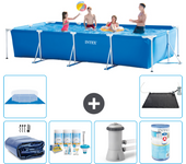 Paquete de piscina - intex - rectángulo - 450x220x84 cm + accesorios a296
