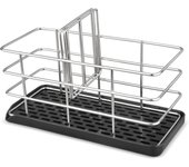 Estante para esponjas para fregadero de cocina, almacenamiento en estante para esponjas de cocina, acero inoxidable negro