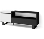 Mueble tv, televisión, 150x35x57cm, para tv hasta 65, diseño industrial, blanco y negro