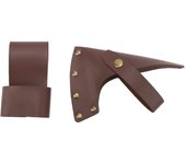 Funda para hacha de piel sintética de metal, ligera, portátil, funda protectora para mango y hacha para acampar al aire libre, artículos esencial