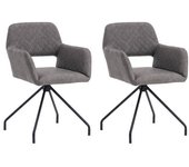 Juego de 2 sillas de maquillaje en cuero sintético gris cemento - diseño ergonómico