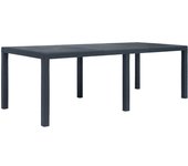 Maison exclusive - mesa de jardín de plástico aspecto ratán gris 220x90x72 cm