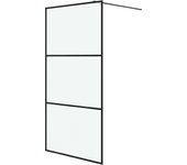 Mampara de ducha vidrio esg esmerilado negro 100x195 cm