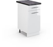 Vicco mueble bajo de cocina fame-line, blanco alto brillo, 40 cm , et antracita