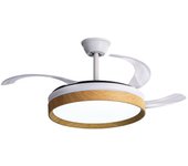 Ventilador de techo capri 30w 3 aspas retráctiles mando a distancia natural/blanco ø50 cm