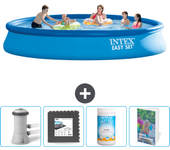 Paquete de piscina - intex - alrededor - 457x457x84 cm + accesorios cb109