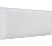 Dhome cabecero de lino natural liso con ribete cabezal tapizado cama dormitorio moderno top trending (blanco, 105cm)
