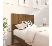 Cabecero de cama，panel de cabecera，decoración de pared madera maciza pino marrón miel 95,5x4x100 cm cfw55313
