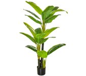 Plátano artificial 150 cm - planta decorativa realista en maceta para interiores y exteriores, fácil de mantener